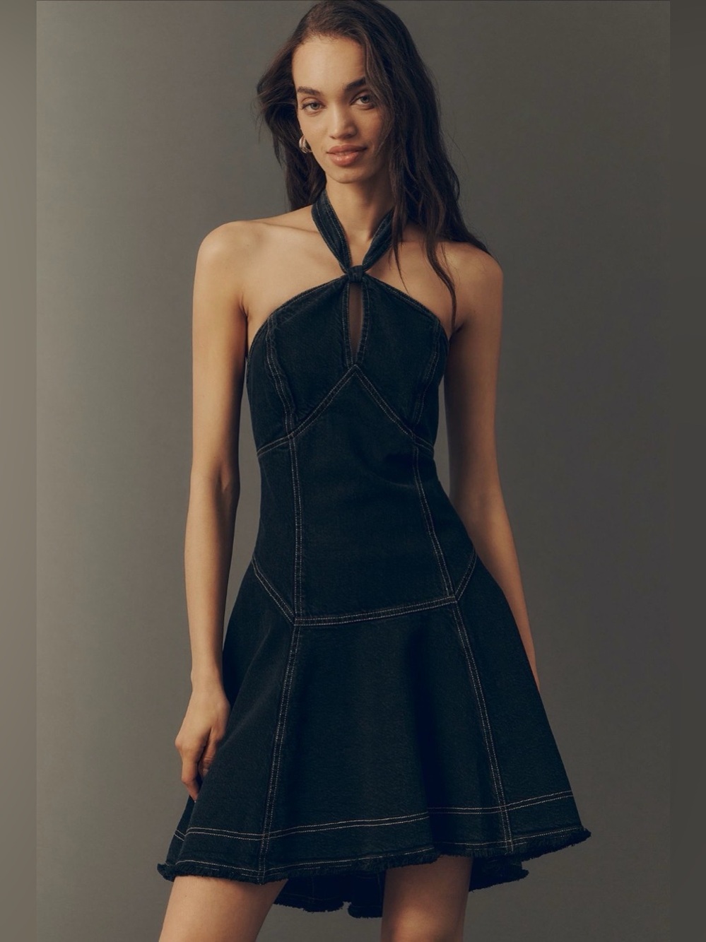 NWT Anthropologie Pilcro Denim Mini Dress Black/Size L - Original Price $168